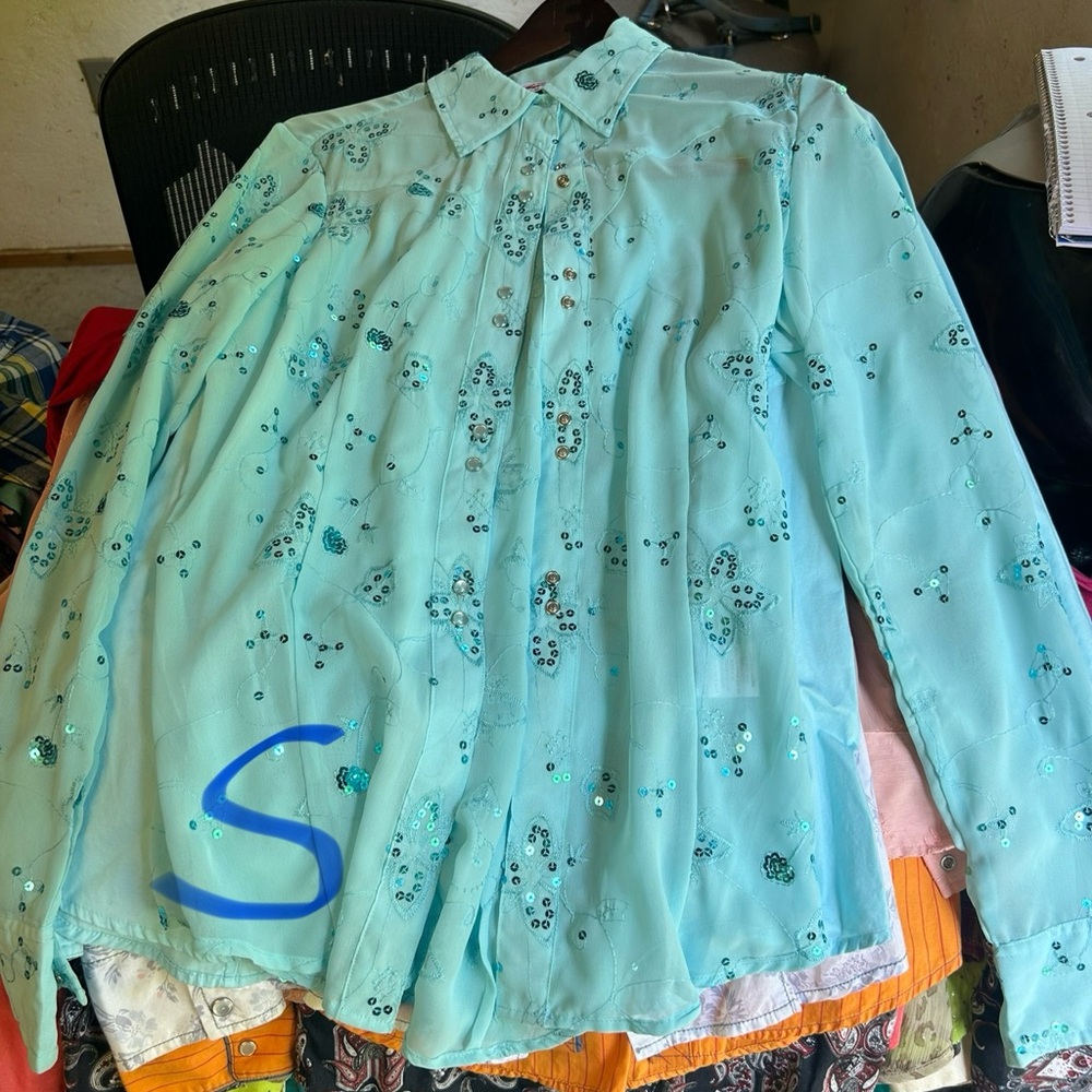 Embellished Light Blue Blouse